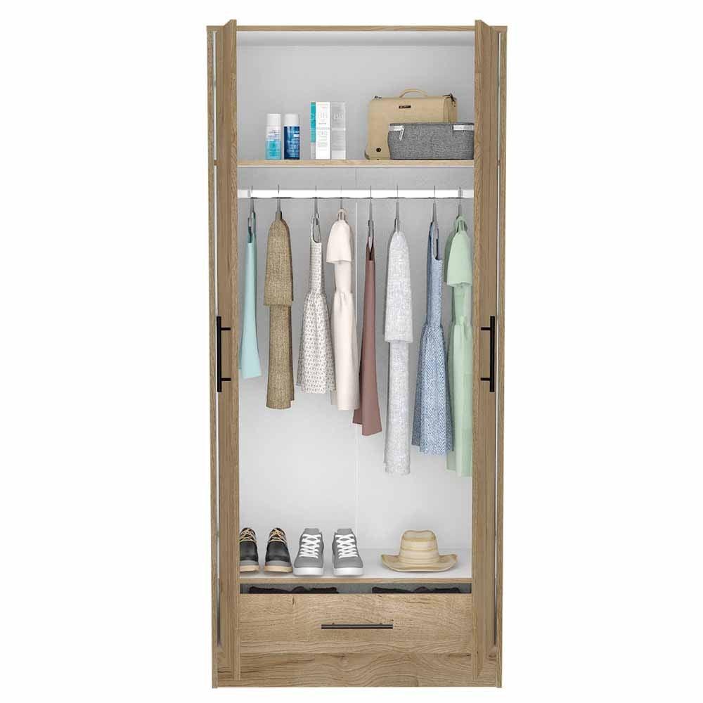 Closet Omaira color Café claro y Blanco para Habitación.