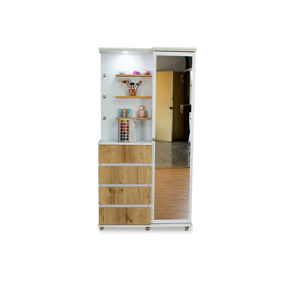 comoda cajonera blanco con espejo