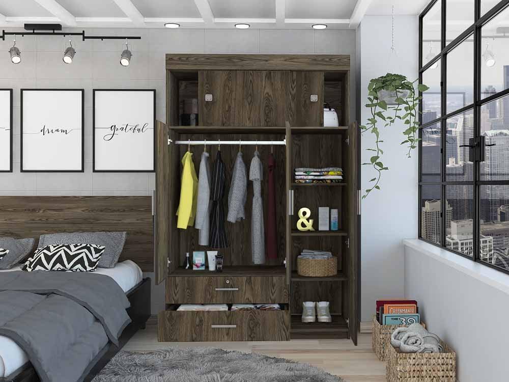 Closet Guadalupe color Chocolate para Habitación.