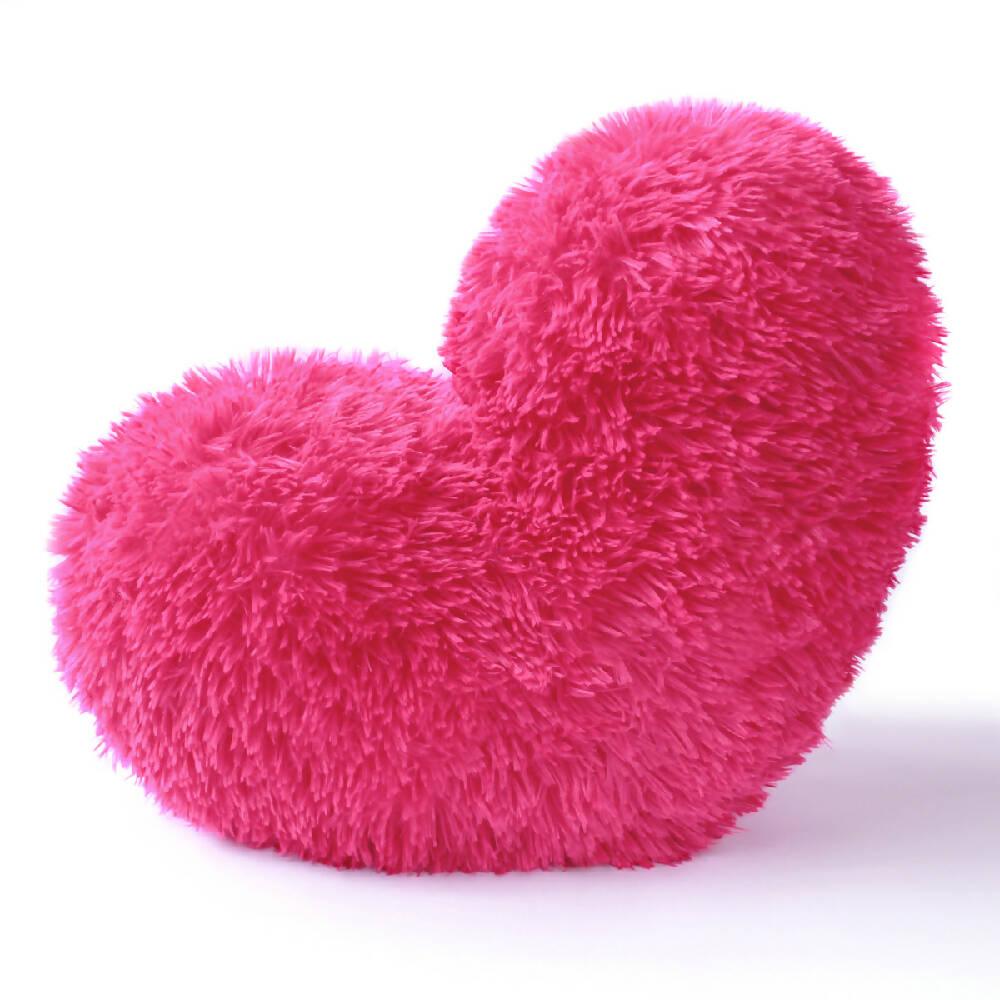 Cojín Decorativo Peludo Corazón - Fucsia - VIRTUAL MUEBLES