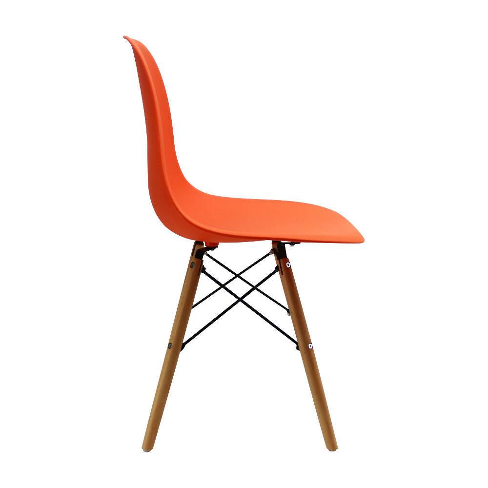 Kit por 4 sillas Eames Patas En Madera para comedor, sala, restaurante - Naranjas - VIRTUAL MUEBLES