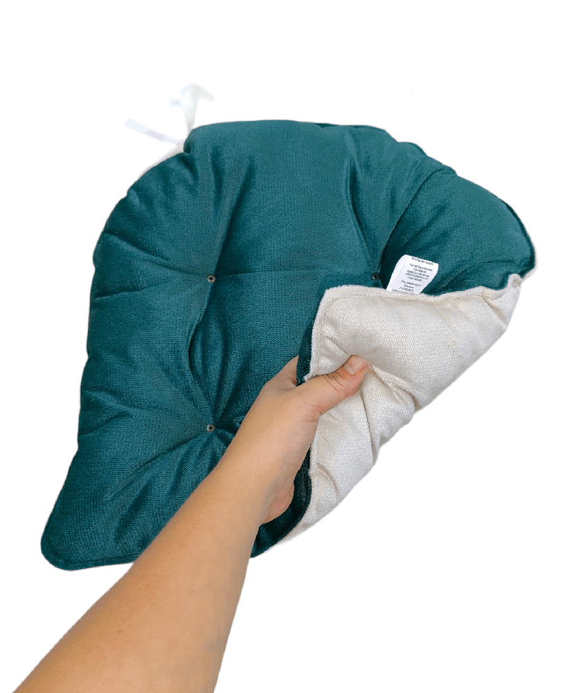 Cojin Para Silla Doble Faz Tela Pet-friendly - Verde y Marfil x4