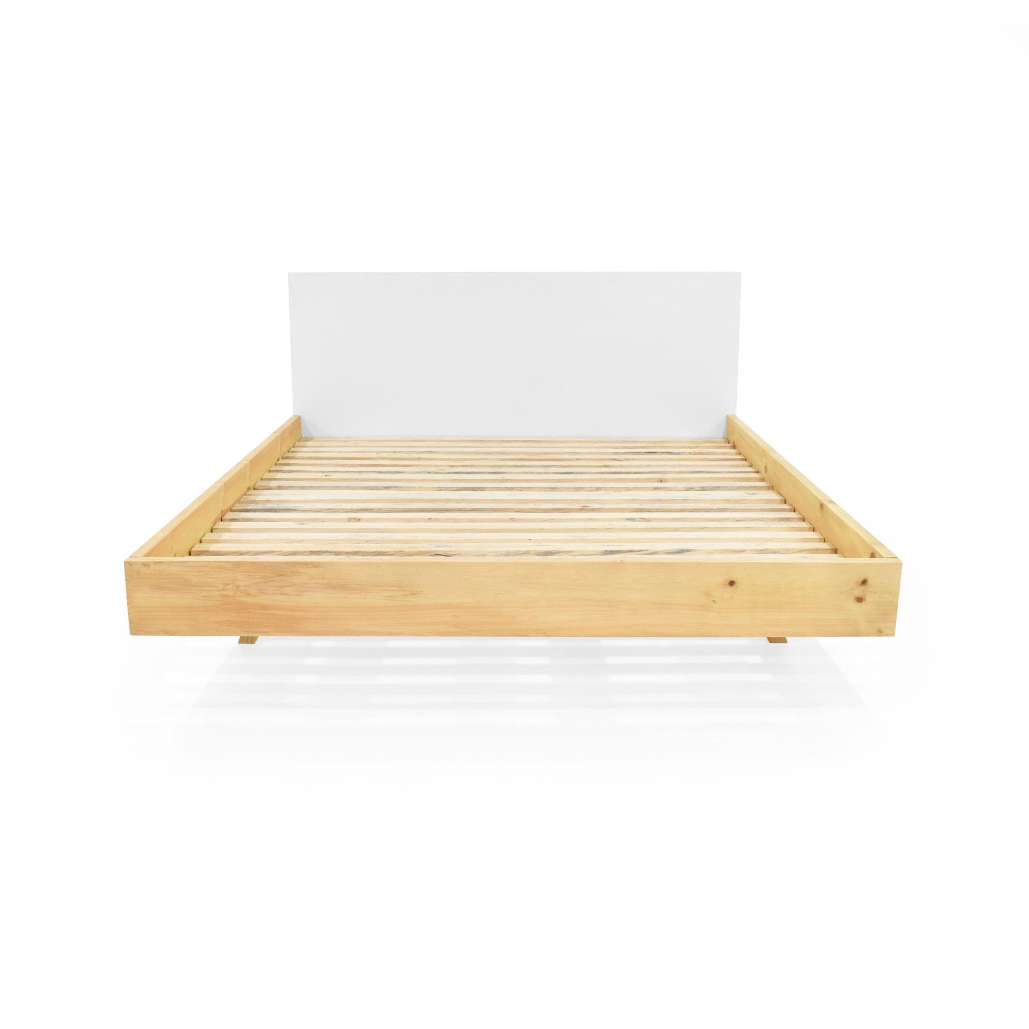 Cama Lanus Queen 166 cm x 197 cm - Blanco Natural - VIRTUAL MUEBLES