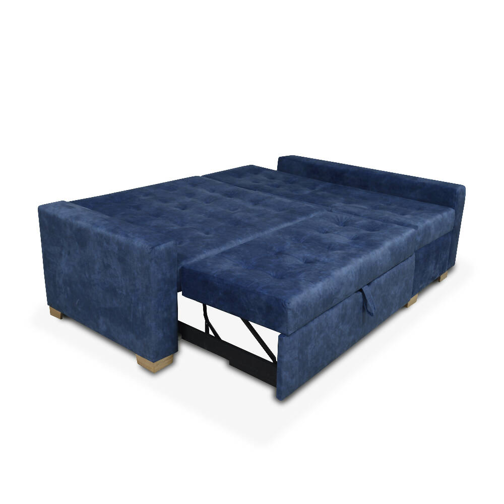 Esquinero Sofá Cama Carson Tela Azul