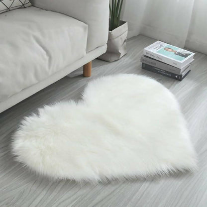 Tapete Peludo Corazón BLANCO - VIRTUAL MUEBLES