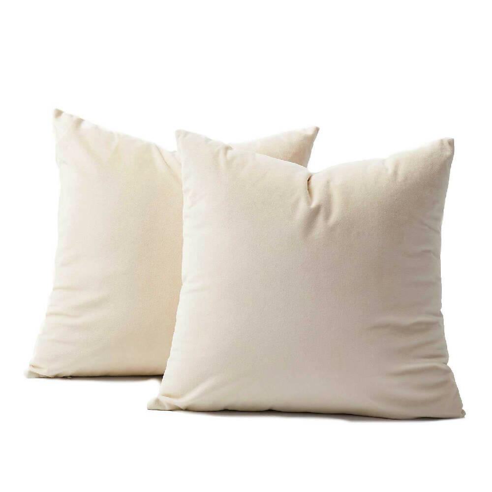 Funda X2 Cojines Decorativos Cuadrados En Tela Marfil - VIRTUAL MUEBLES