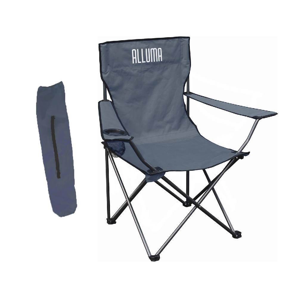 Silla Plegable Portátil Camping Gris Con Estuche Alluma - VIRTUAL MUEBLES