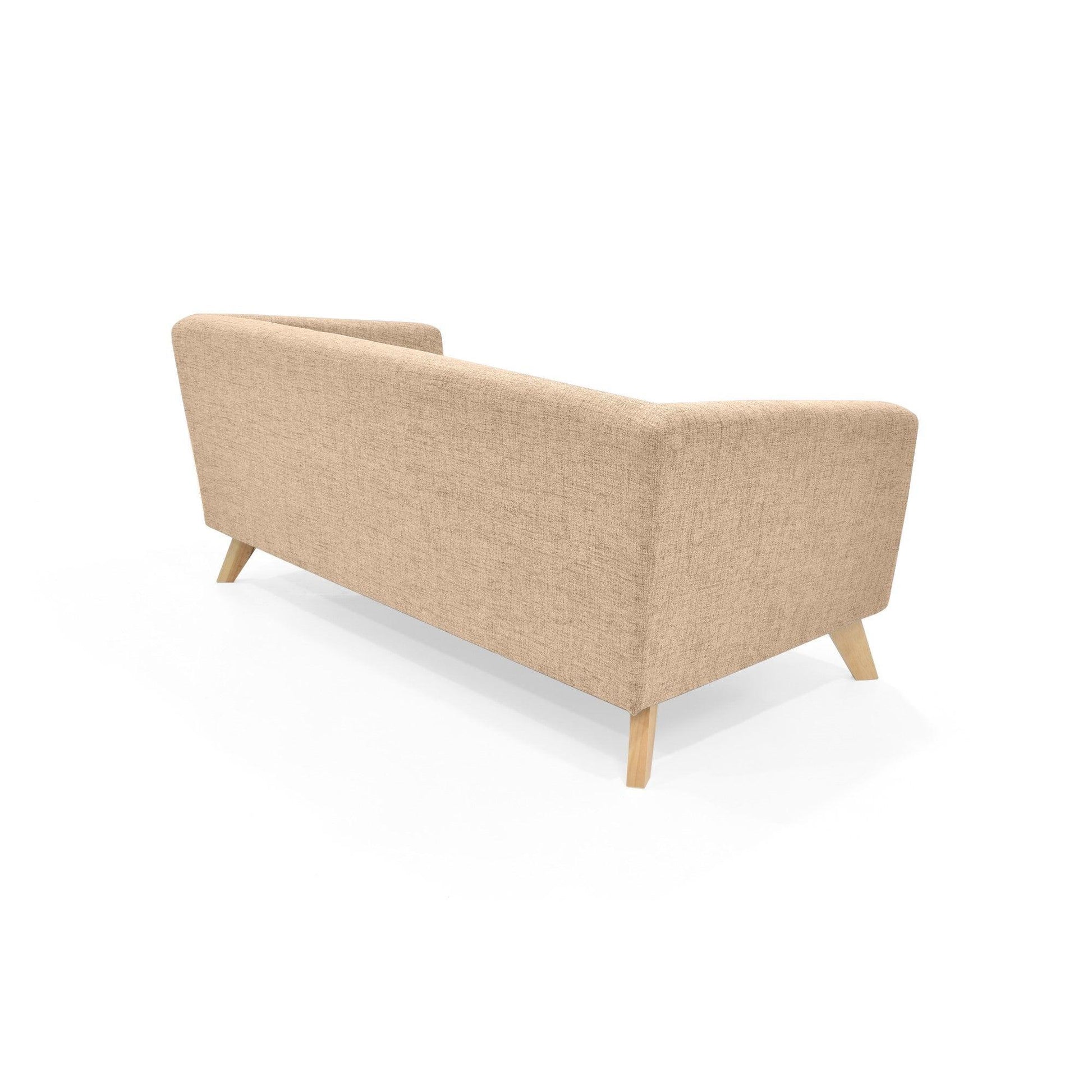 Sofa Montreal 3 Puestos Tela Poliester Beige - VIRTUAL MUEBLES