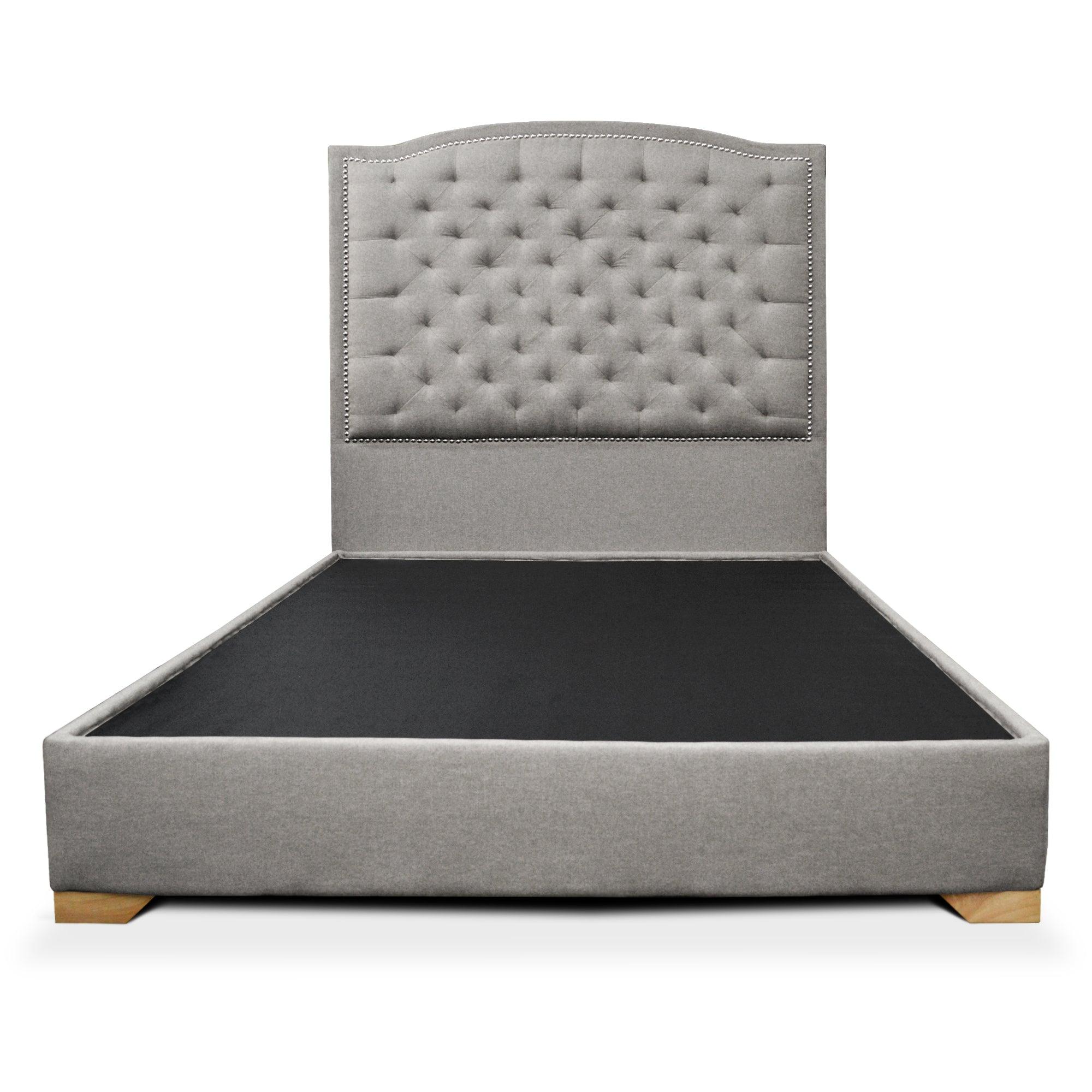Cama Lawrence tela gris 140 cm - VIRTUAL MUEBLES
