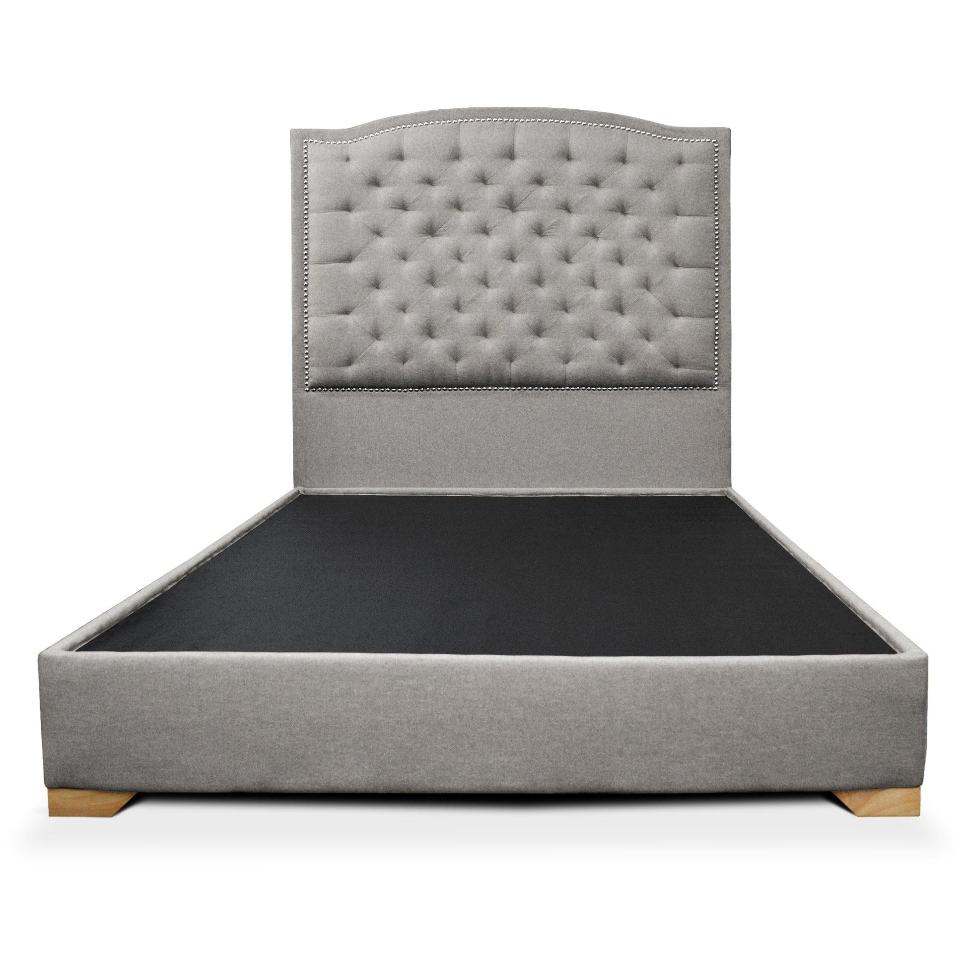 Cama Lawrence tela gris 120 cm - VIRTUAL MUEBLES