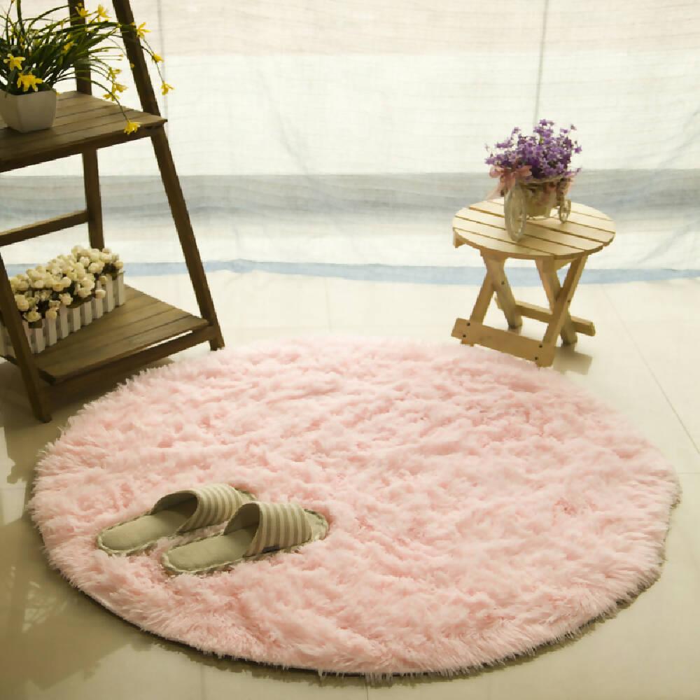 Tapete Redondo 80 Rosado - VIRTUAL MUEBLES