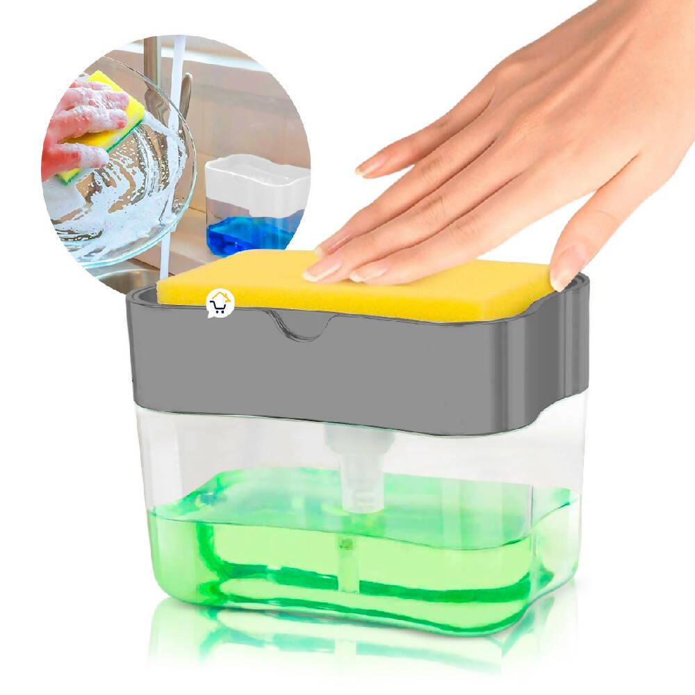 Dispensador Jabón Lavaplatos Esponja Cocina GRIS DSCO02