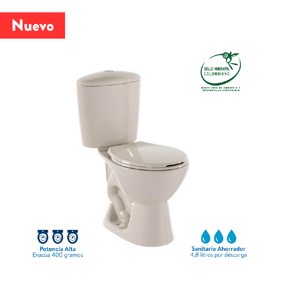 Sanitario Corona Manantial Pro Redondo Bone - VIRTUAL MUEBLES
