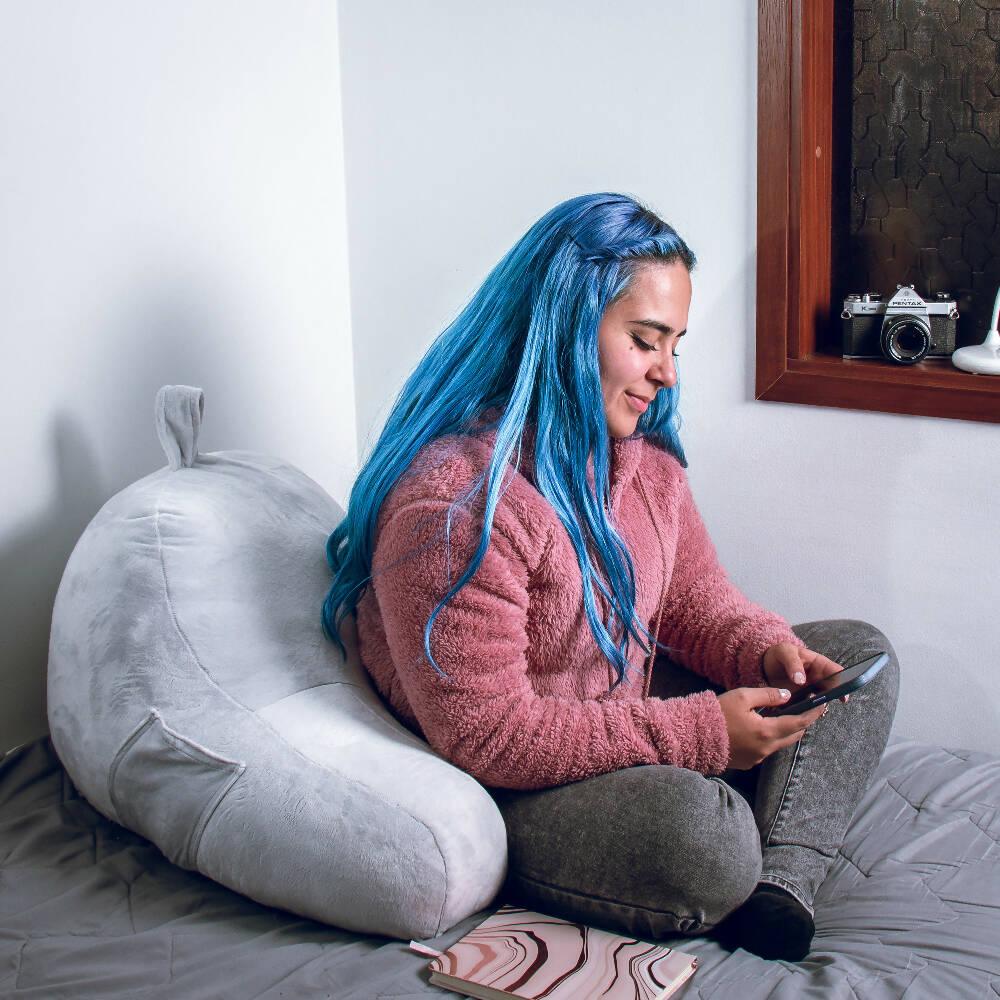 Cojín TV y lectura Anatómico Banzay Gris - VIRTUAL MUEBLES