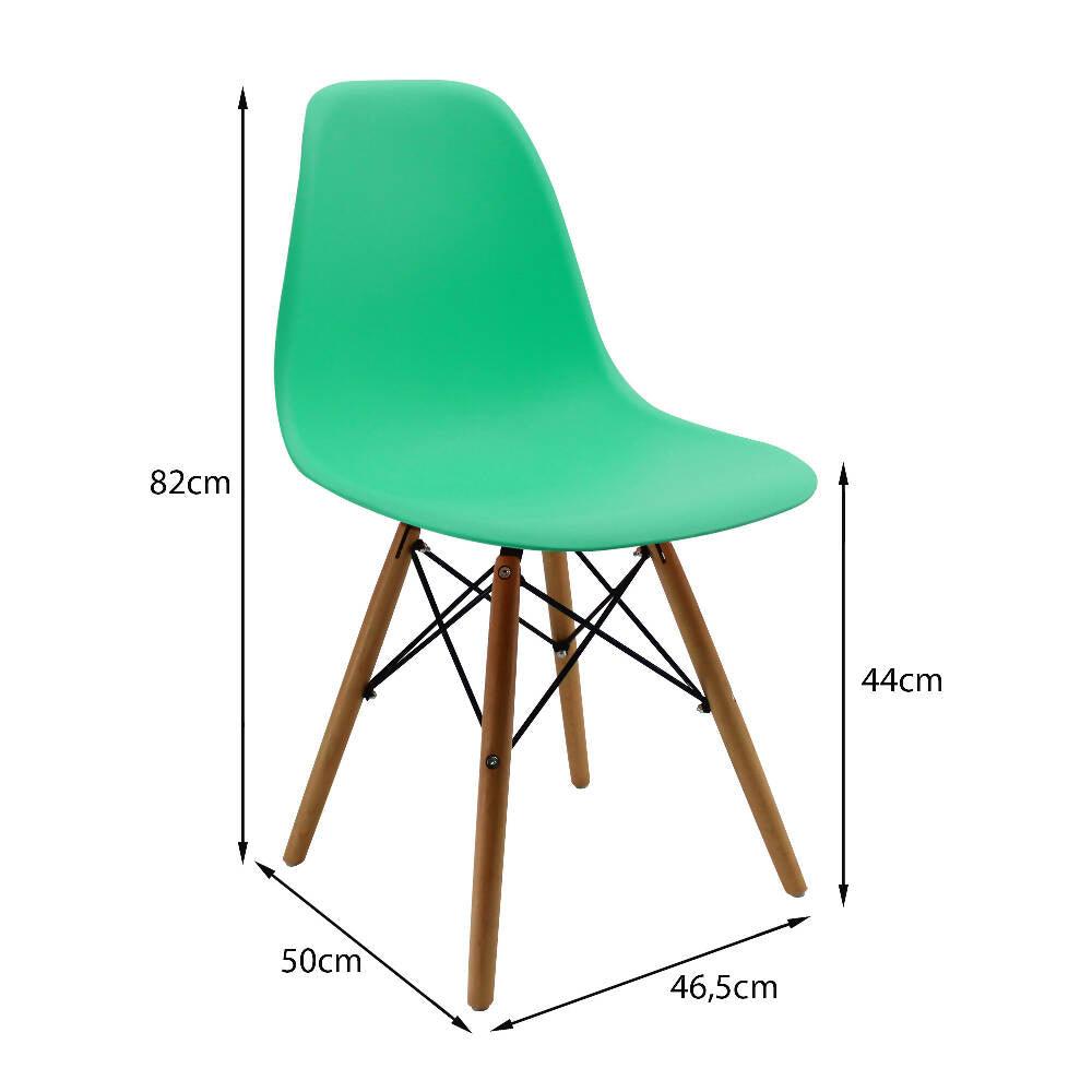Kit por 6 sillas Eames Patas En Madera para comedor, sala, restaurante - Verde Menta - VIRTUAL MUEBLES