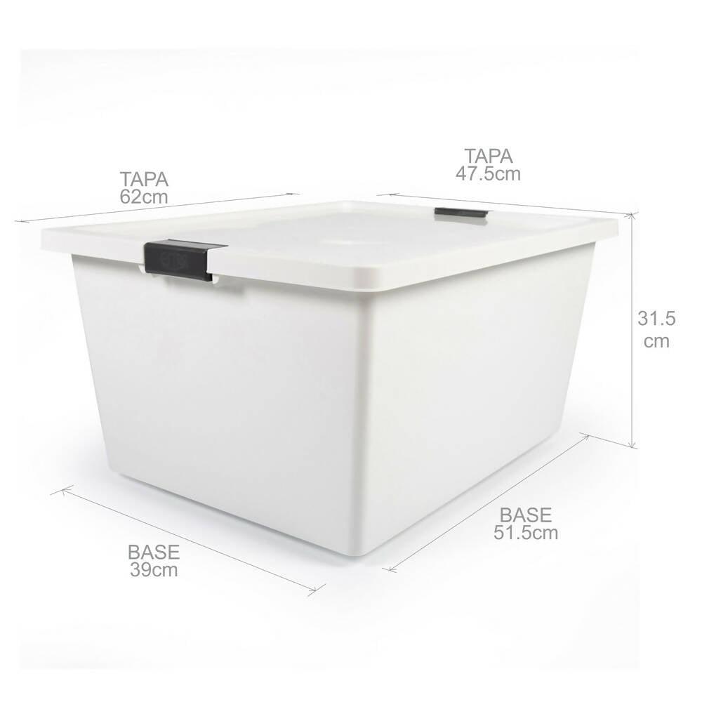 Recipiente con Broches 55L Blanco - Congelacion - VIRTUAL MUEBLES