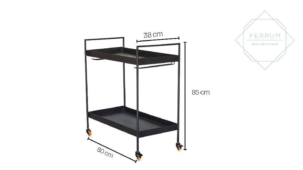 Carro Bar BARK en Negro - VIRTUAL MUEBLES