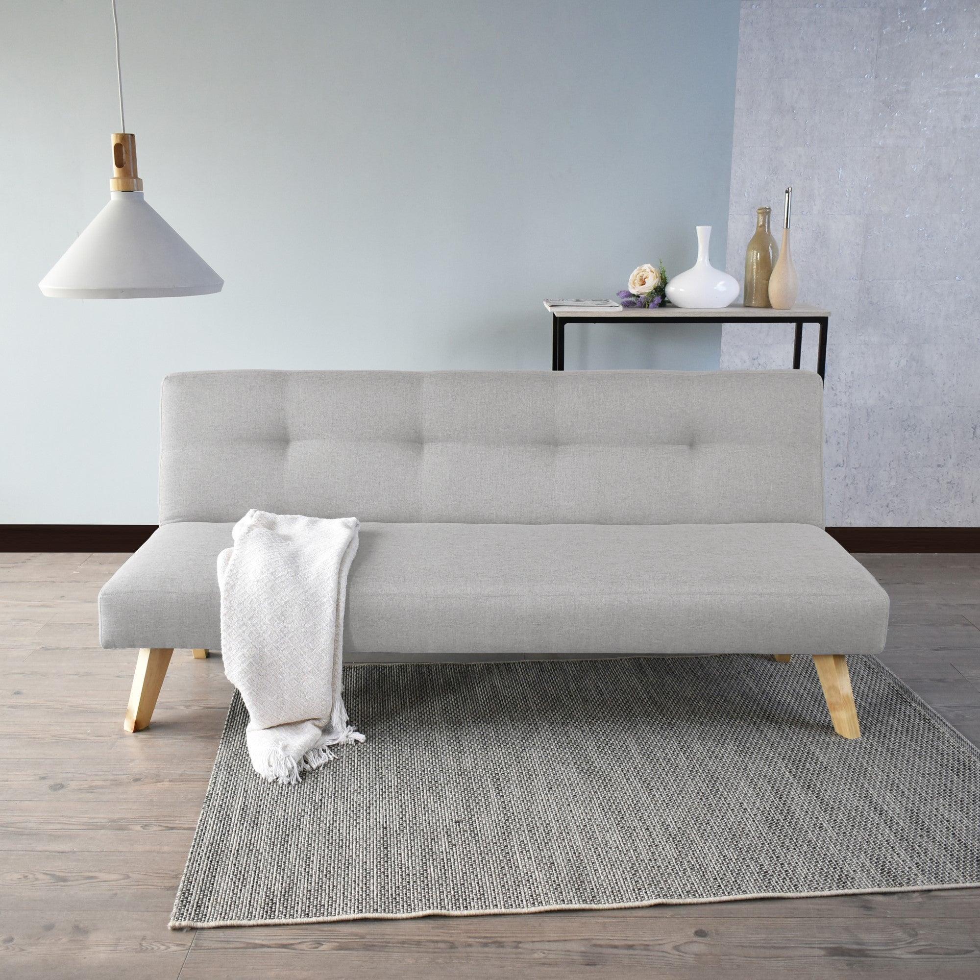 Futon London 3 Posiciones Tela Poliester Plata - VIRTUAL MUEBLES