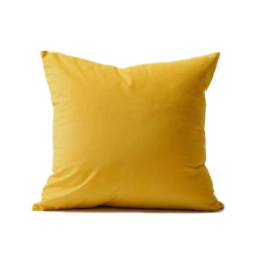 Cojin Decorativo Cuadrado En Tela Amarillo - VIRTUAL MUEBLES