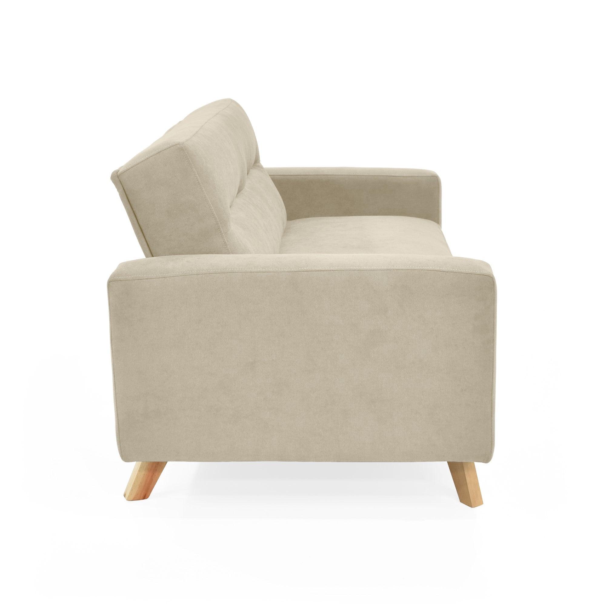 Sofa 2 Puestos Barza Tela Taupe - VIRTUAL MUEBLES