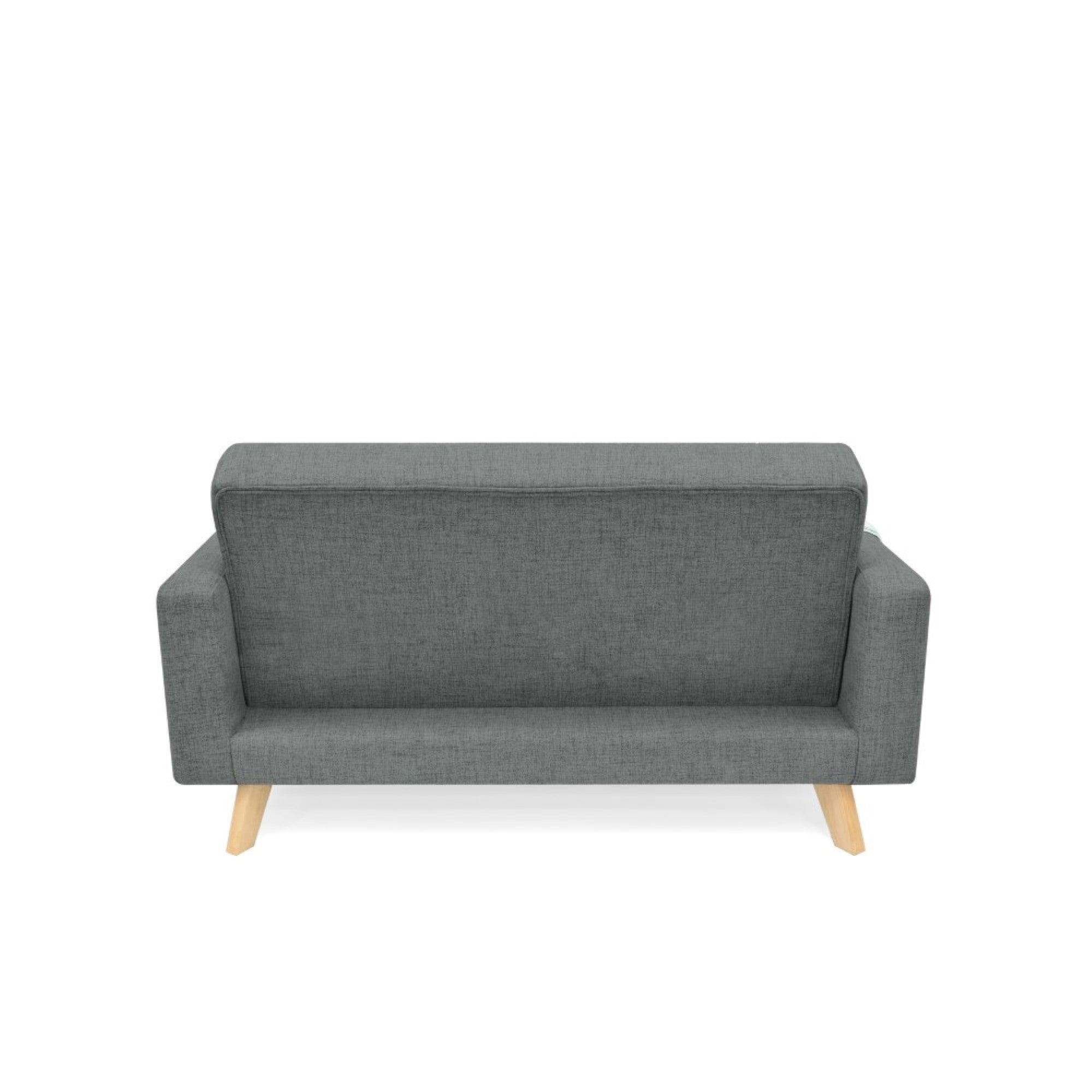 Sofa 2 Puestos Barza Tela Gris - VIRTUAL MUEBLES