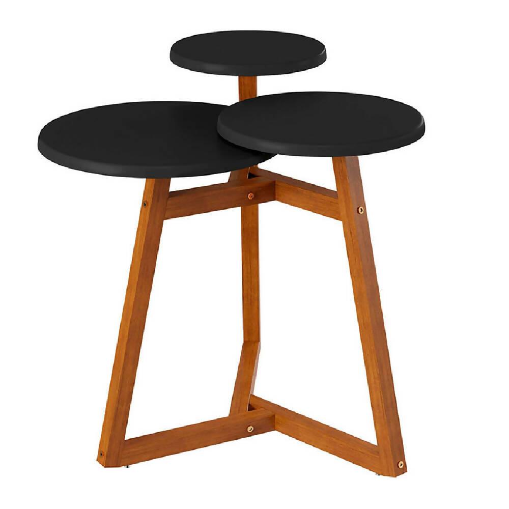 Mesa Auxiliar Buk Negro Almendra - VIRTUAL MUEBLES