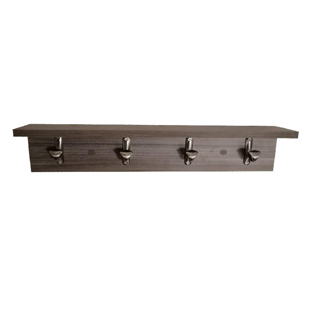 Perchero de Pared con Repisa 4 Ganchos Humo - VIRTUAL MUEBLES