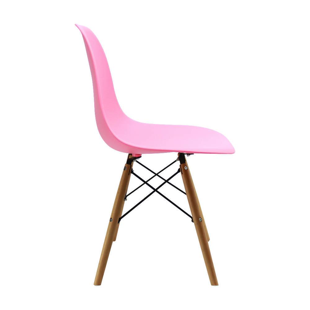 Silla Eames Patas En Madera para comerdor, sala, restaurante - Rosada - VIRTUAL MUEBLES