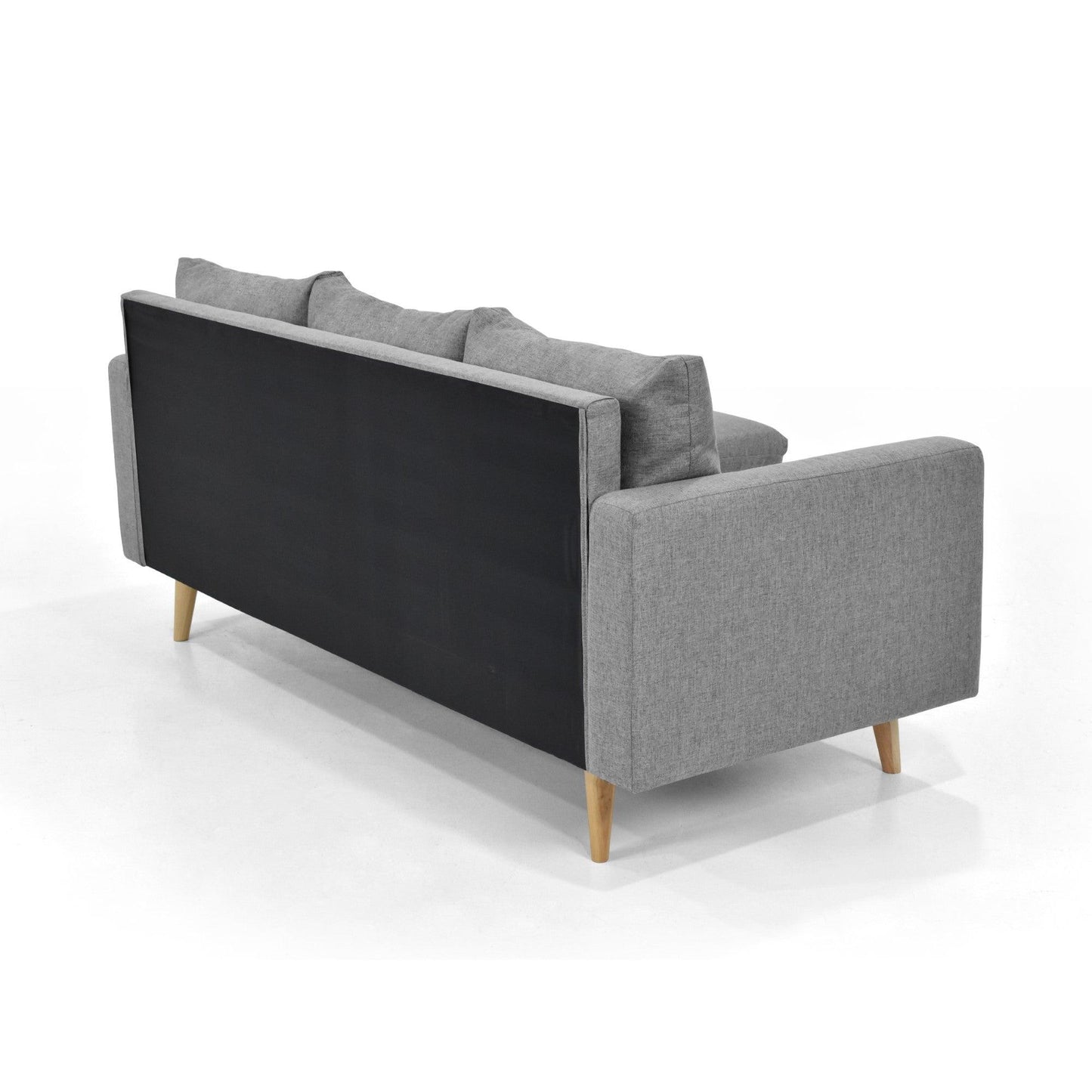 Sofa 3 Puestos Barbados Tela Poliester Gris - VIRTUAL MUEBLES
