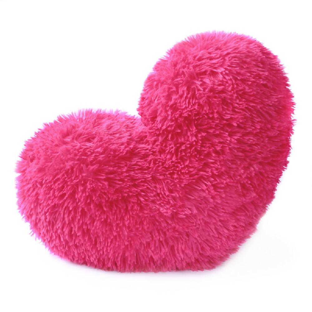 Cojín Decorativo Peludo Corazón - Fucsia - VIRTUAL MUEBLES