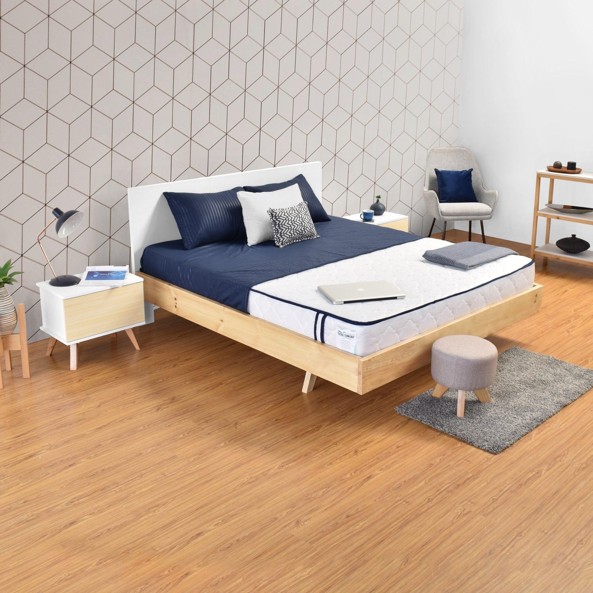 Cama Lanus Queen 166 cm x 197 cm - Blanco Natural - VIRTUAL MUEBLES