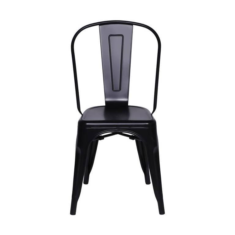 Kit por 4 Silla Tolix Metalica Para Comedor Restaurante - Negra - VIRTUAL MUEBLES