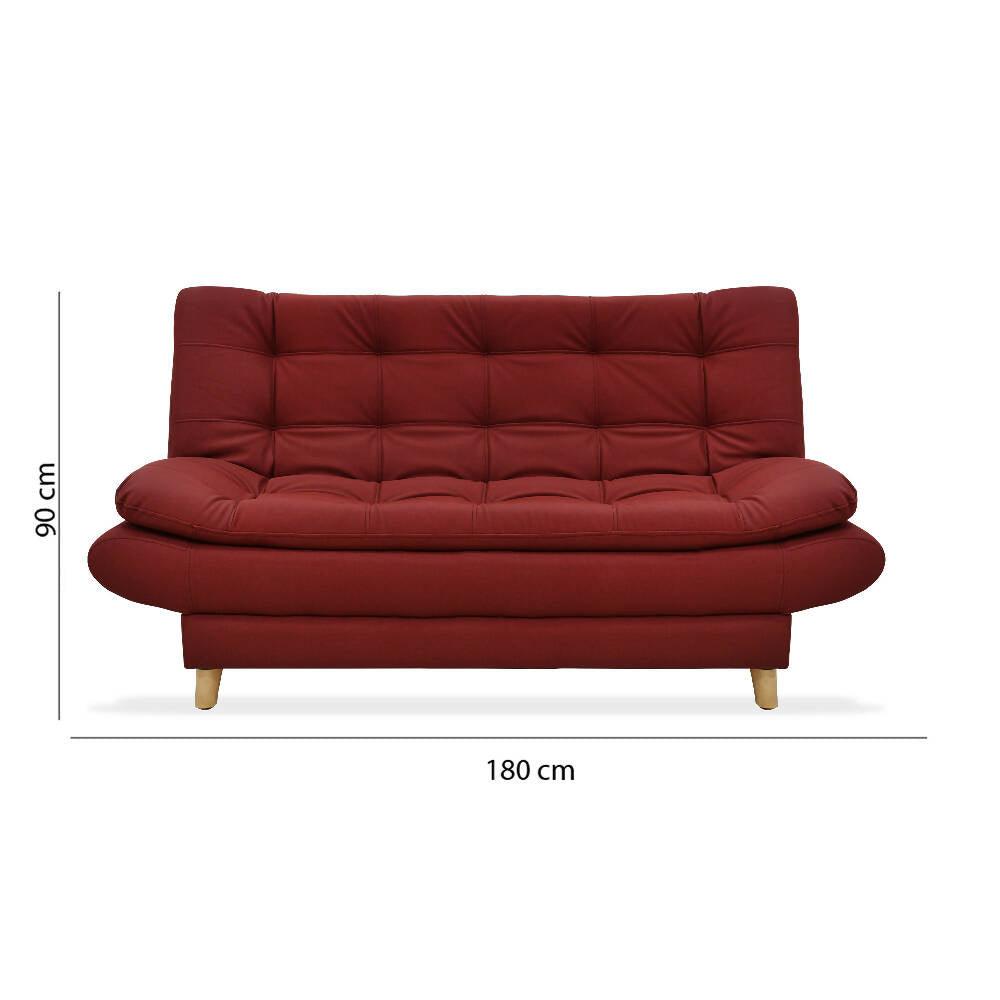 Sofá cama Damasco rojo sintético - VIRTUAL MUEBLES