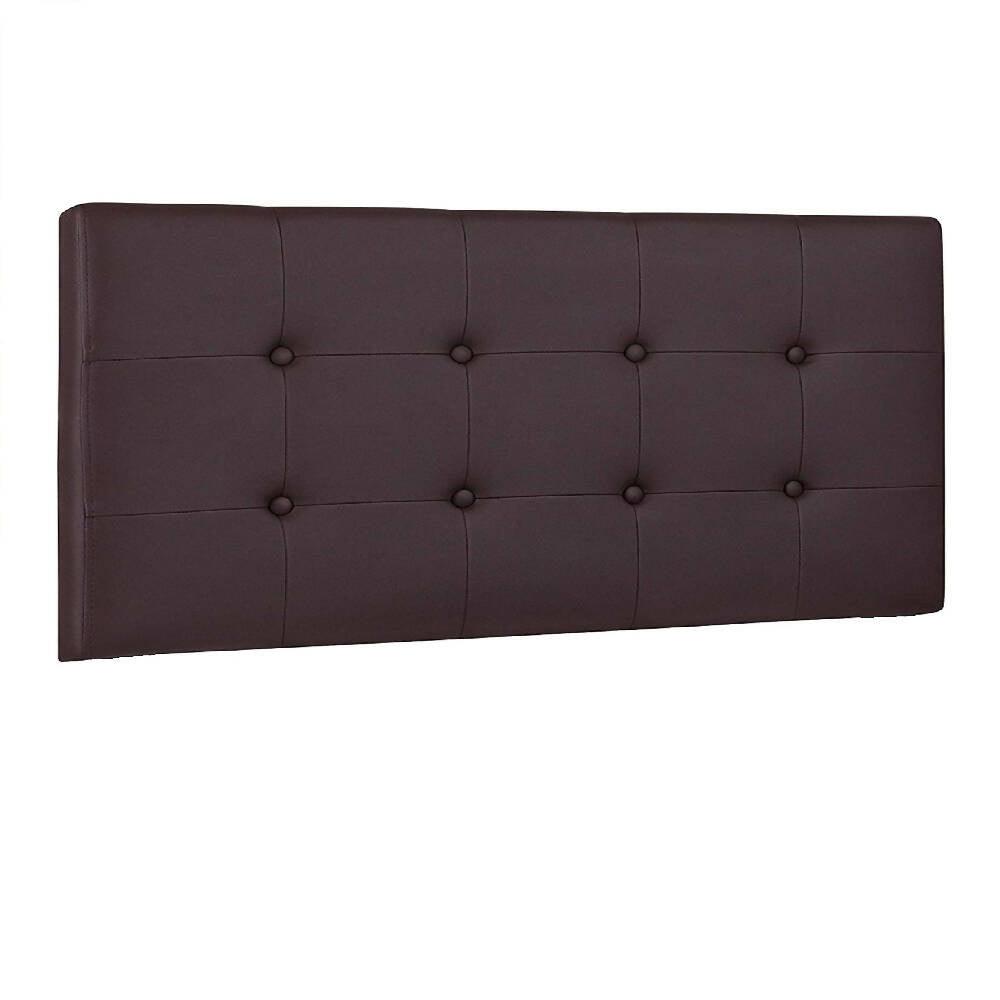 Cabecero Base Cama Sencilla Cuadros Marrón - VIRTUAL MUEBLES
