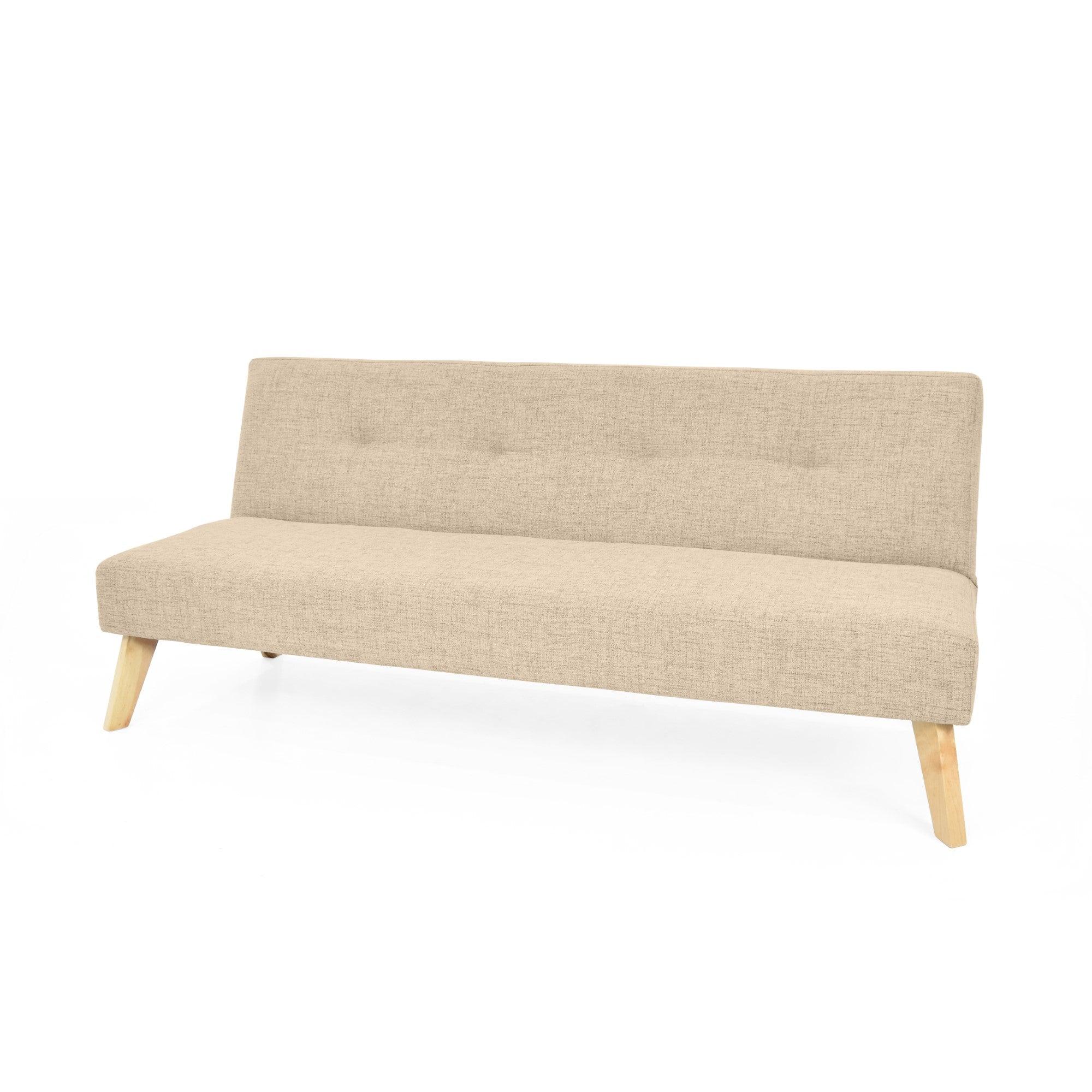 Futon London 3 Posiciones Tela Beige - VIRTUAL MUEBLES