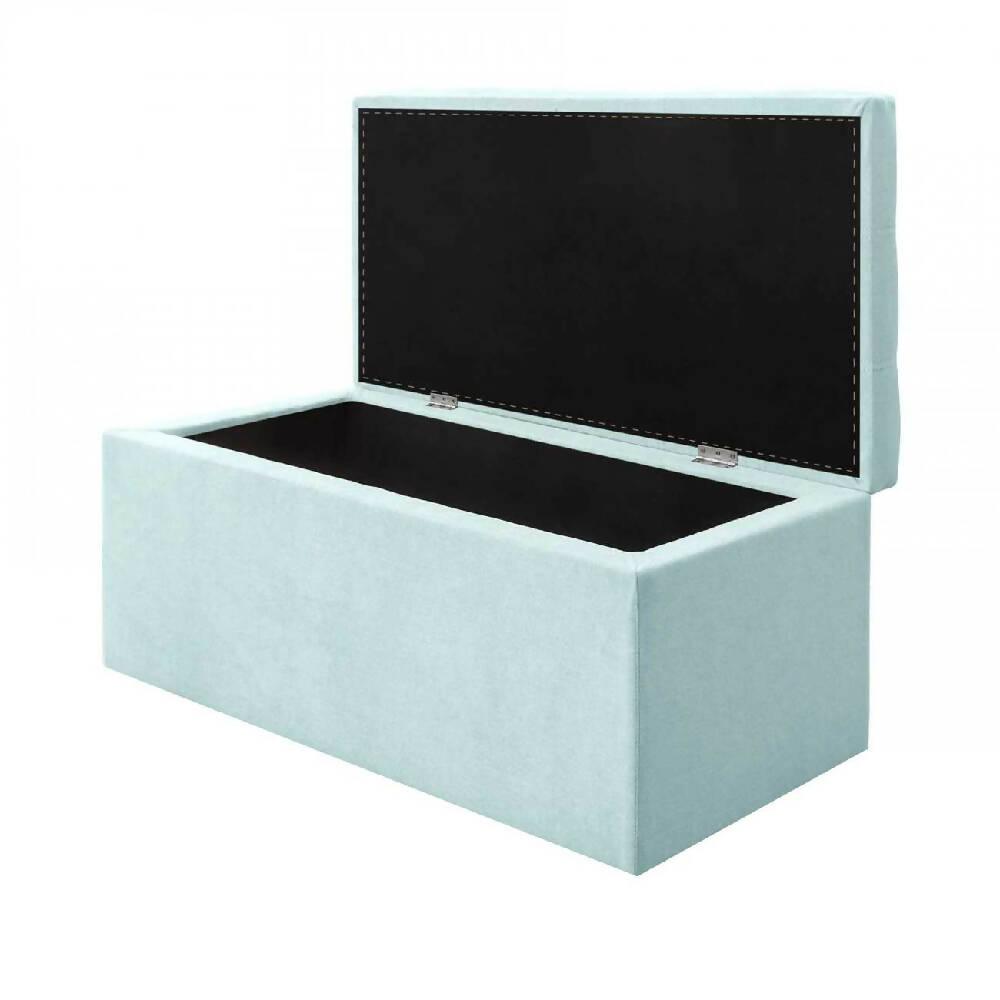 Puff Baúl Auxiliar Tela Menta - VIRTUAL MUEBLES