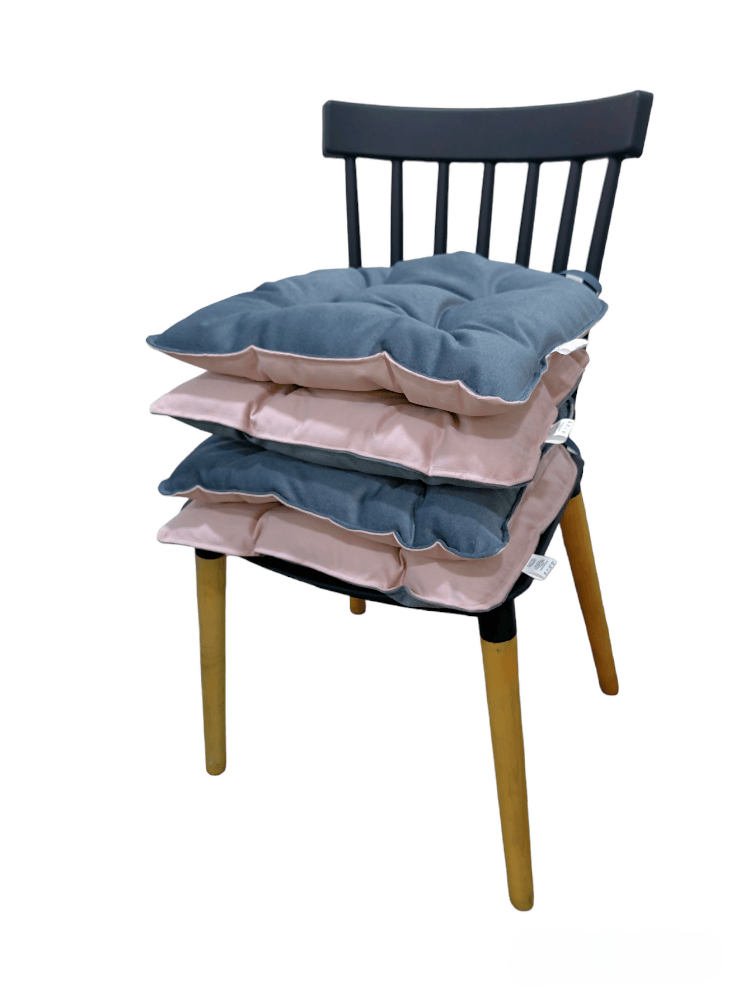 Cojin Para Silla Doble Faz Tela Pet-friendly - Rosa y Gris x4