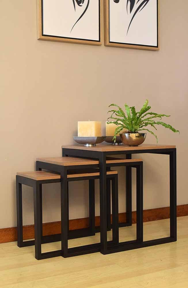 Mesa Auxiliar Kenia Oscura - VIRTUAL MUEBLES