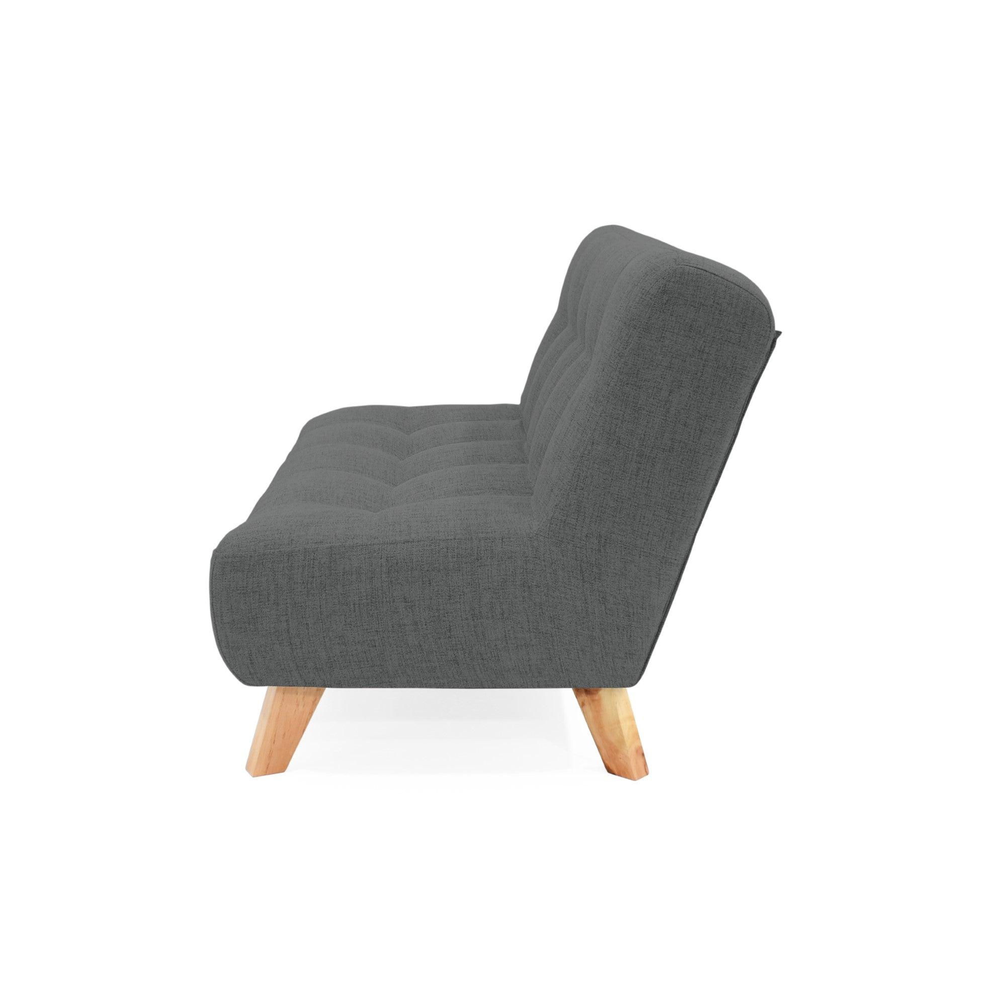 Sofa Navara 2 Puestos Tela Poliester Gris - VIRTUAL MUEBLES