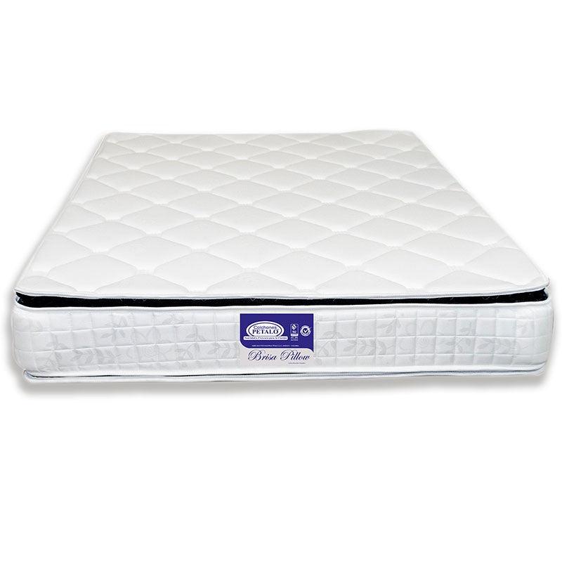 Combo Colchón Brisa Pillow 140 X 190 + Base Cama + Protector + 1 Almohada - VIRTUAL MUEBLES