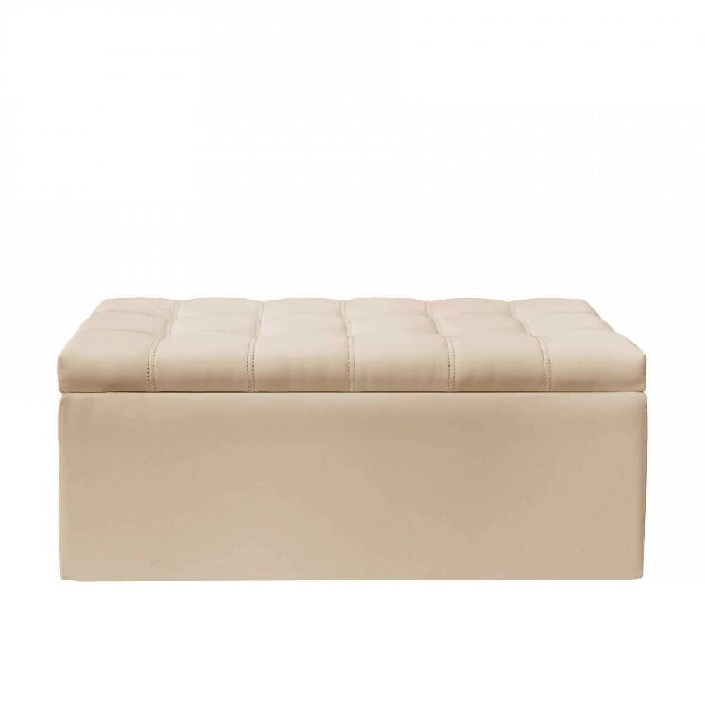 Puff Baúl Auxiliar Beige - VIRTUAL MUEBLES
