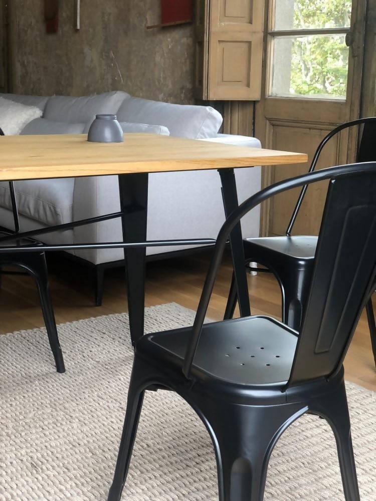 Kit por 4 Silla Tolix Metalica Para Comedor Restaurante - Negra - VIRTUAL MUEBLES