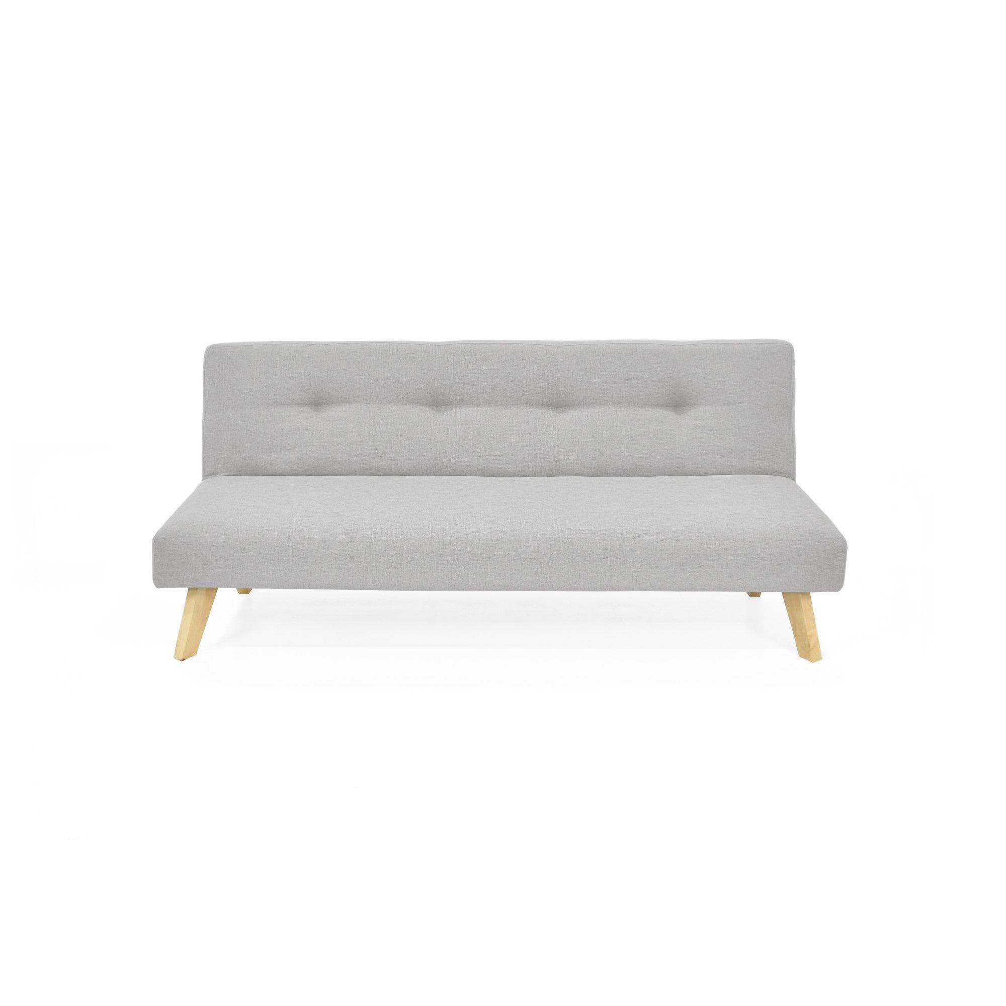 Futon London 3 Posiciones Tela Poliester Plata - VIRTUAL MUEBLES