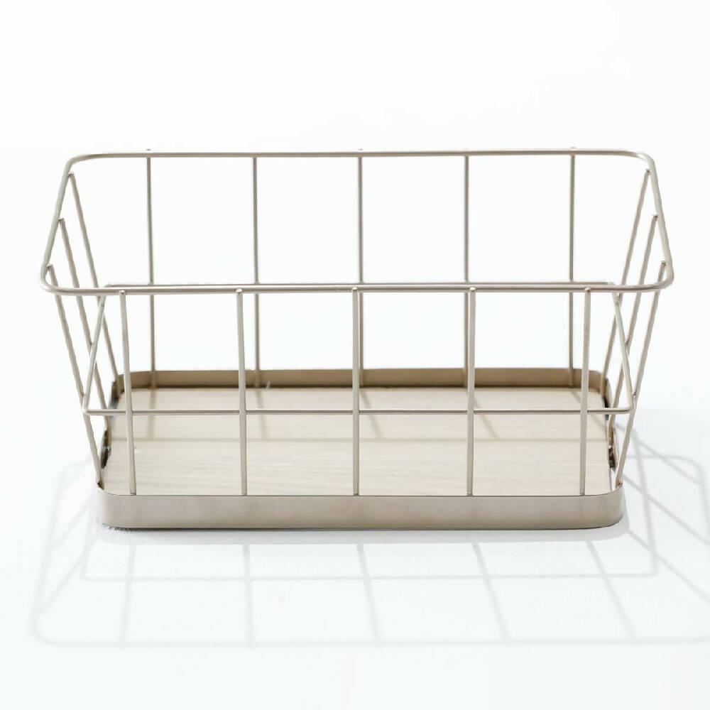 Canasta base de madera Champaña - VIRTUAL MUEBLES
