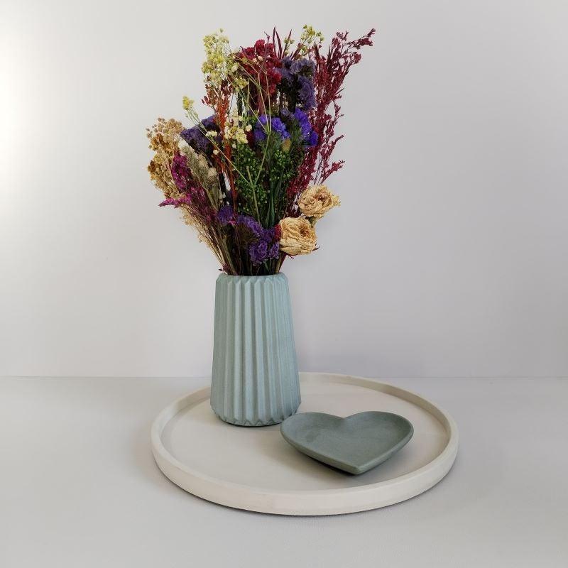 Florero Adamaris de Cemento 15x7 cm Verde Oliva - VIRTUAL MUEBLES