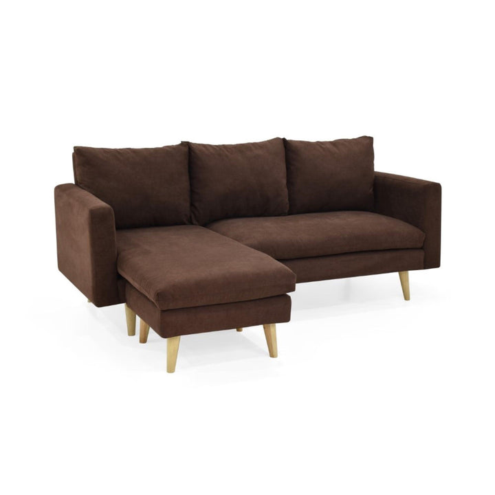 Sofa 3 Puestos Barbados Tela Poliester Chocolate - VIRTUAL MUEBLES