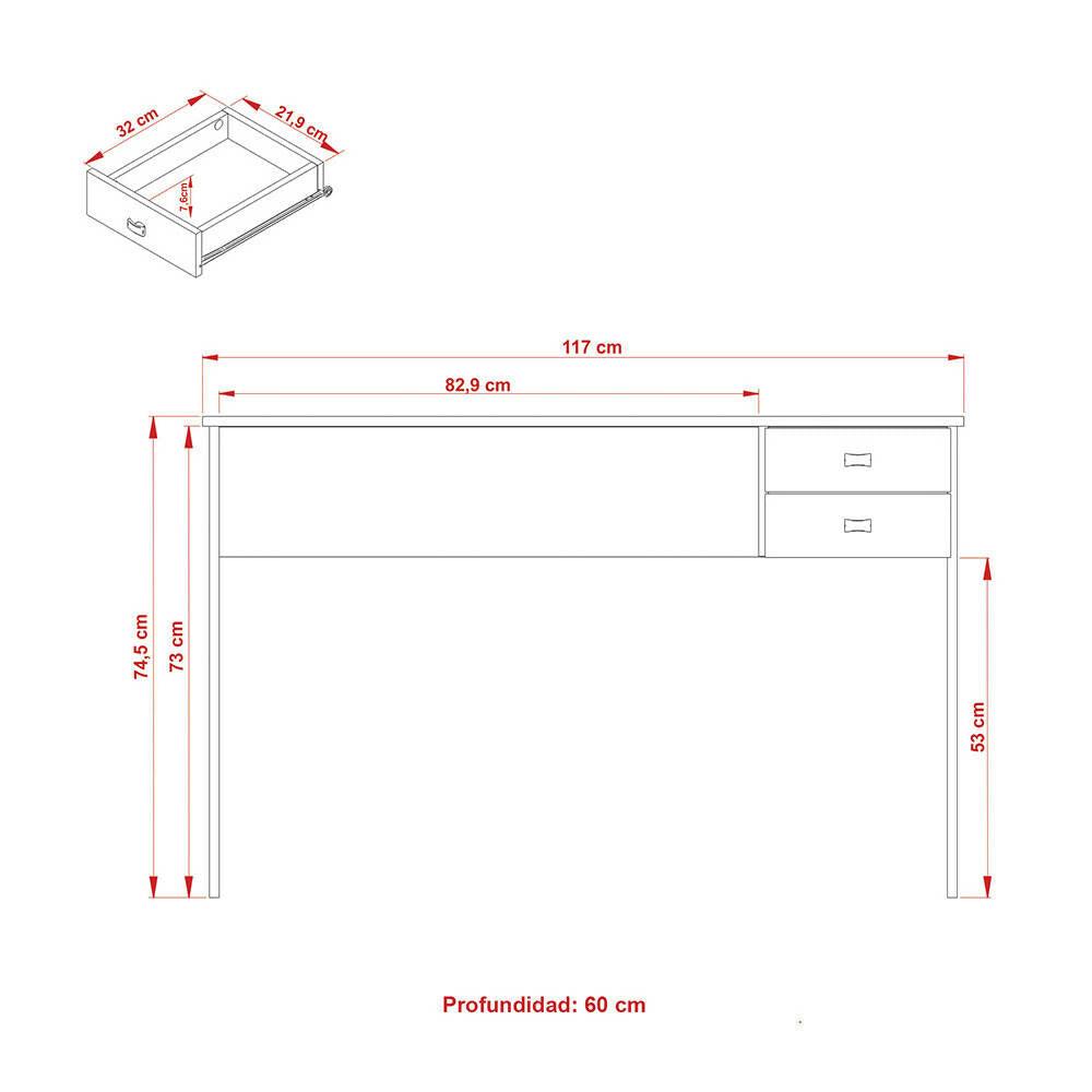 Escritorio Múnich Negro - VIRTUAL MUEBLES