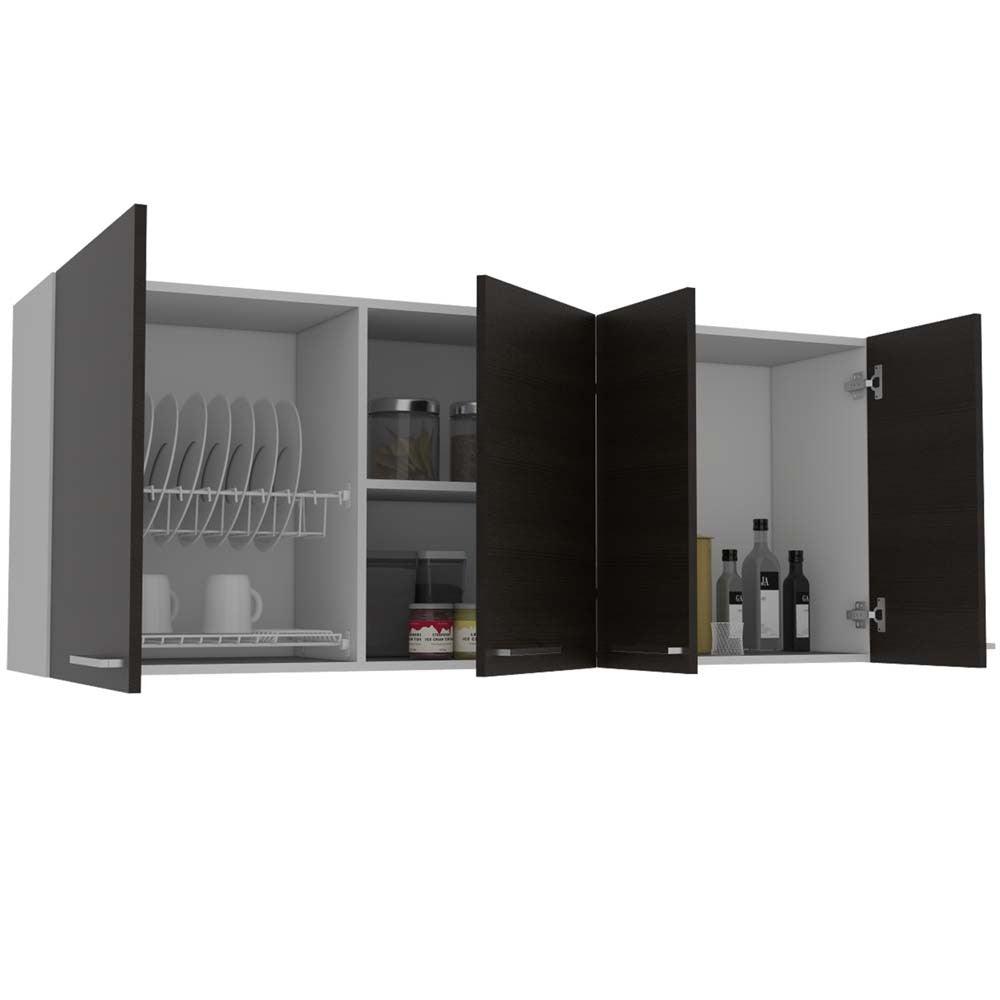 Gabinete Superior Ursa color Blanco y Wengue para Cocina.