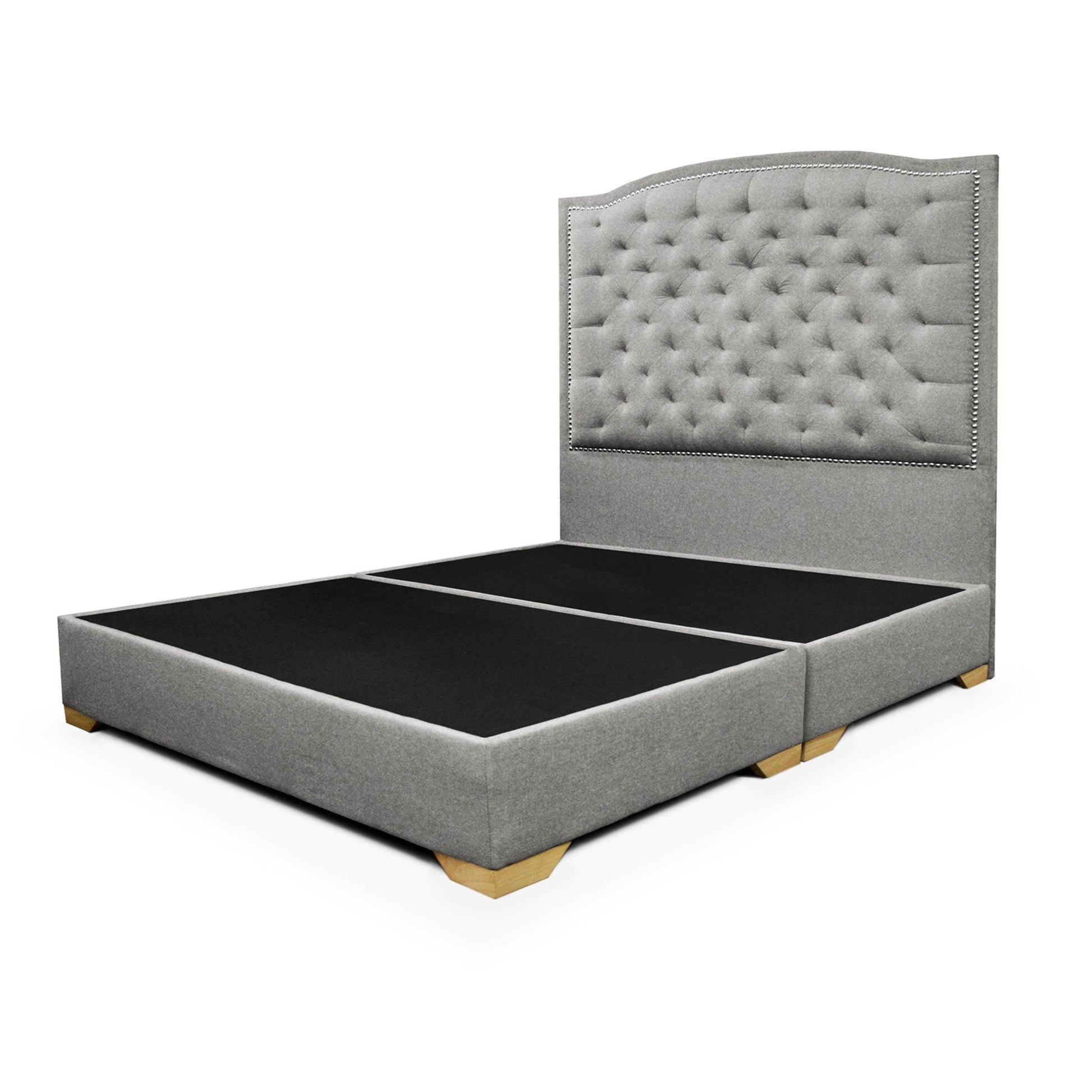 Cama Lawrence tela gris 200 cm - VIRTUAL MUEBLES