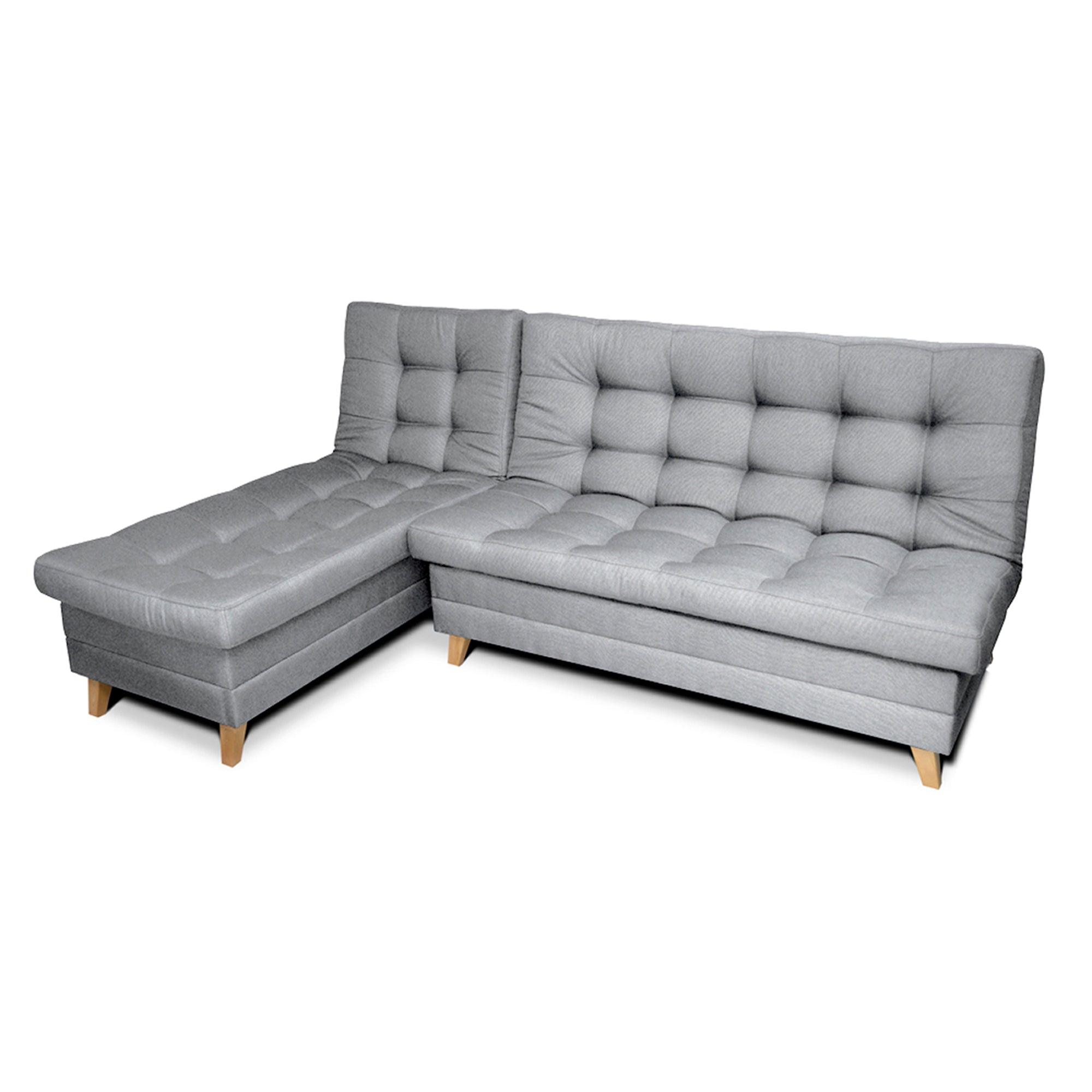 Esquinero sofá cama Carvallo tela gris - VIRTUAL MUEBLES